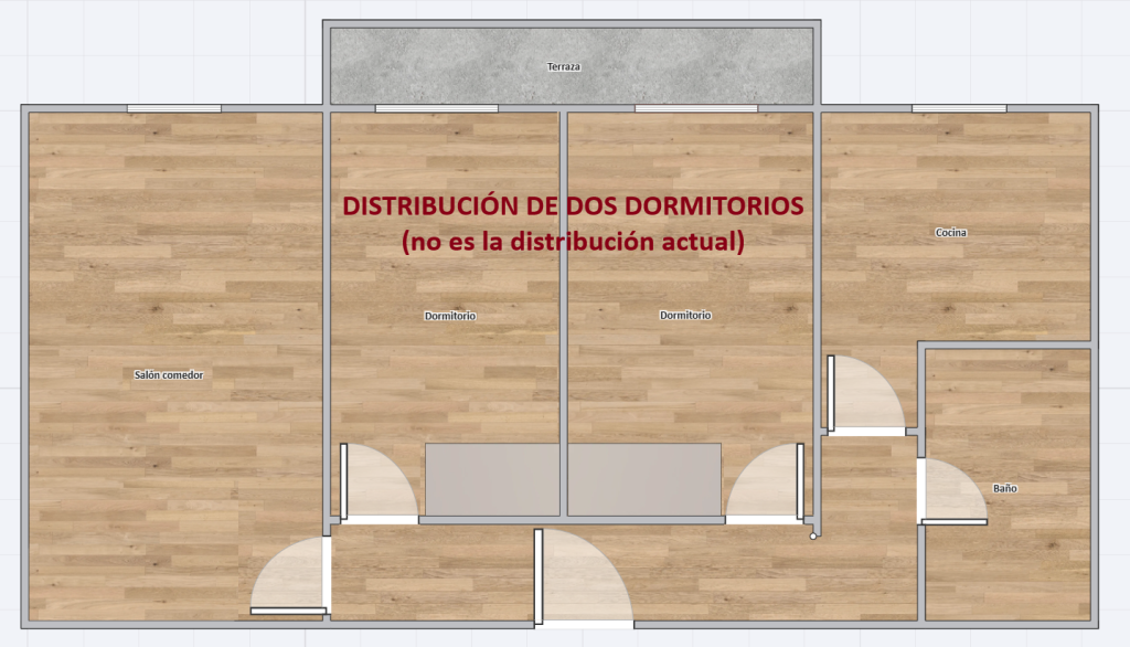 Plano distribución Trabajo 25 Dos dormitorio